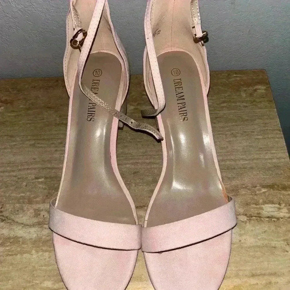 DREAM PAIRS Women's Low-Chunk Low Heel Pump Sandals Blush Pink - Picture 3 of 9